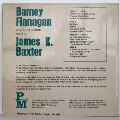 BARNEY FLANAGAN and other poems ready by James K. Baxter