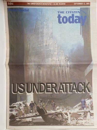 OLD NEWSPAPERS COLLECTION: Newspaper extracts from 9/11 Terror Attacks 2001