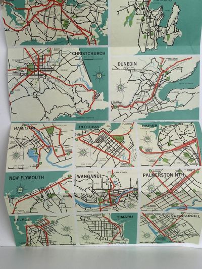 BP ROAD MAP of New Zealand 1962
