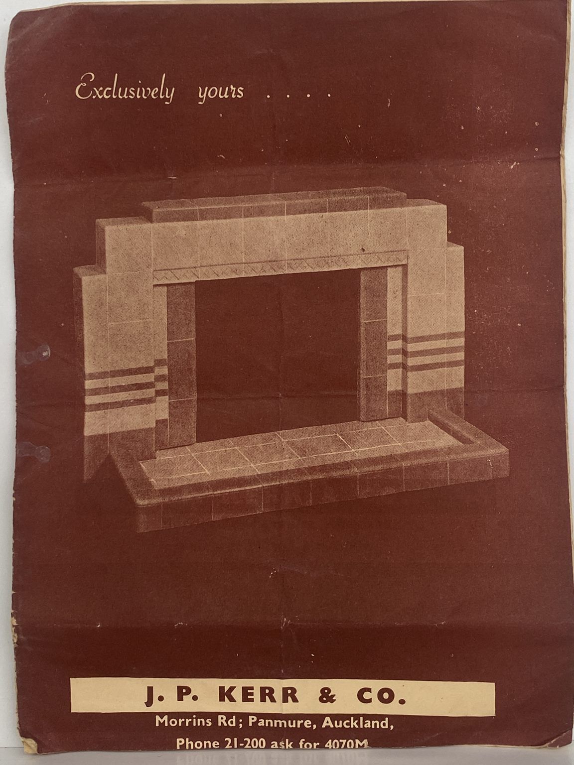 OLD BROCHURE: for fireplace surrounds by J. P. Kerr & Co