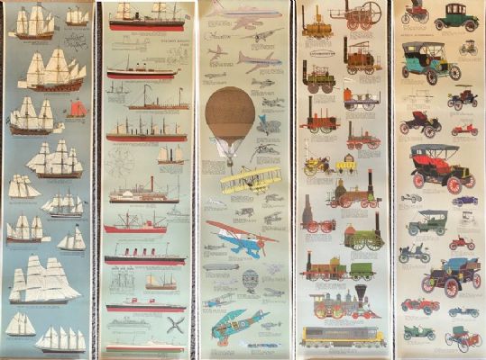 POSTERS: 5x Transport posters 