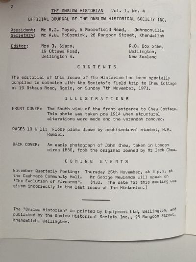 THE ONSLOW HISTORIAN: Vol. 1 - No. 4, 1971