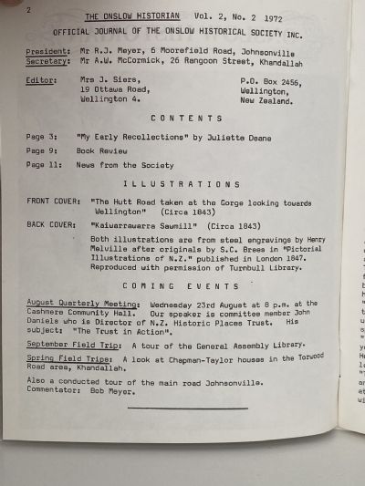 THE ONSLOW HISTORIAN: Vol. 2 - No. 2, 1972