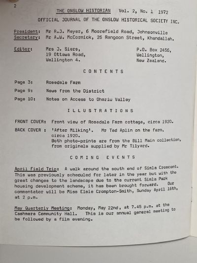 THE ONSLOW HISTORIAN: Vol. 2 - No. 1, 1972