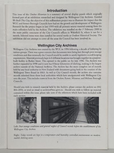 THE ONSLOW HISTORIAN: Vol. 30 - No. 3 and 4, 2000