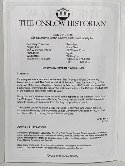 THE ONSLOW HISTORIAN: Vol 26, Numbers 1 and 2, 1996 - The Belmont Viaduct