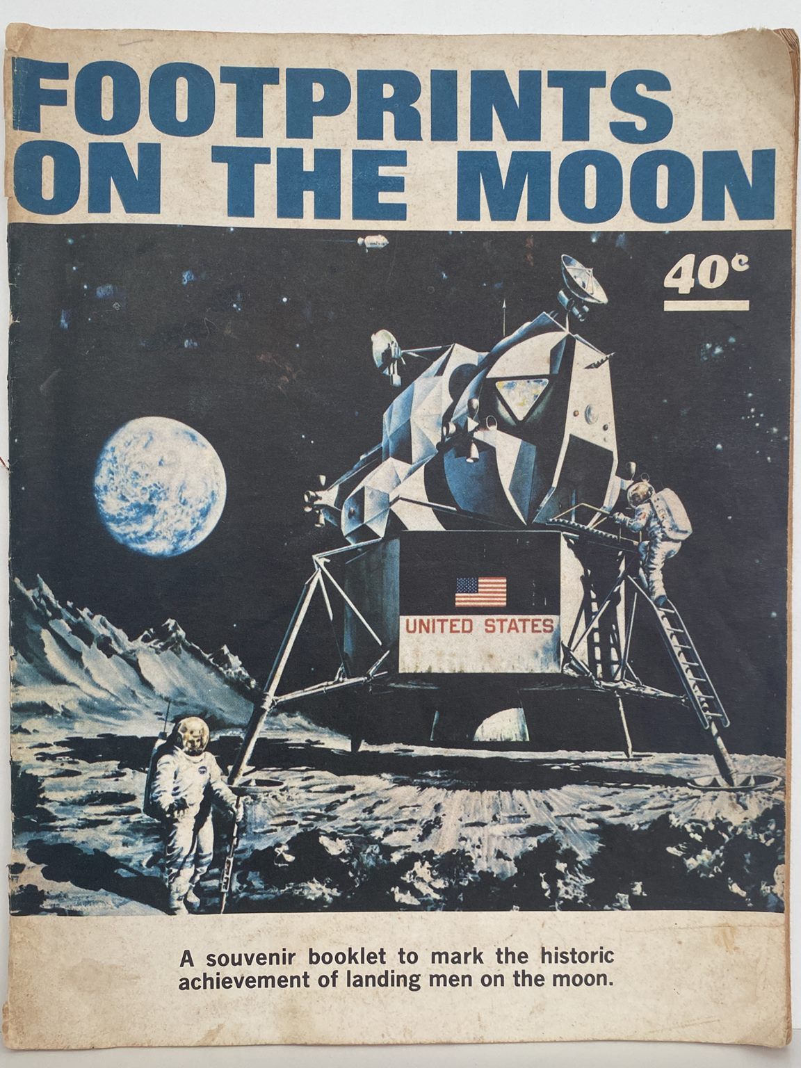 FOOTPRINTS ON THE MOON: 1969 Moon Landing souvenir