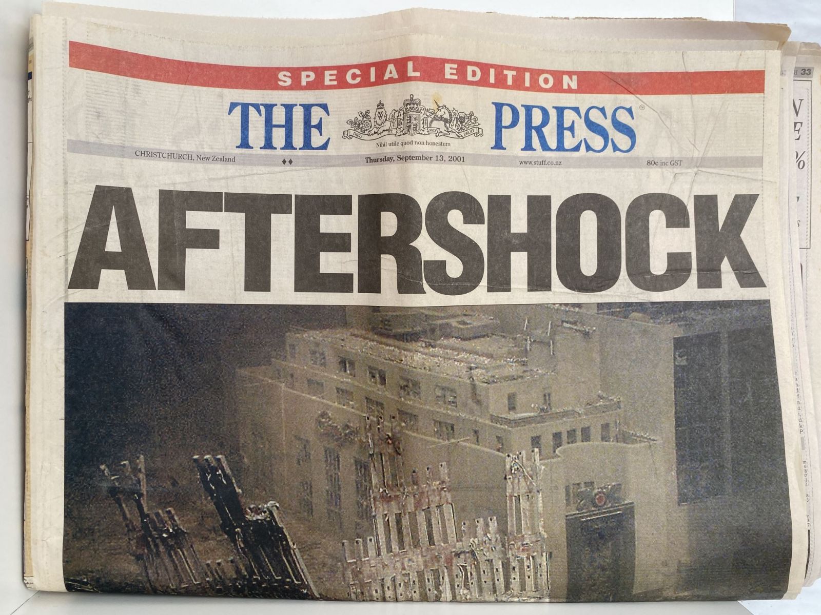OLD NEWSPAPER: The Press, Christchurch 13 September 2001 - 9/11 Terror Attacks