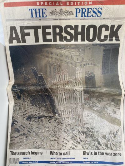 OLD NEWSPAPER: The Press, Christchurch 13 September 2001 - 9/11 Terror Attacks