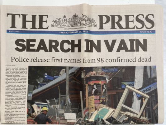 OLD NEWSPAPER: The Press, 25 February 2011 - Christchurch earthquakes