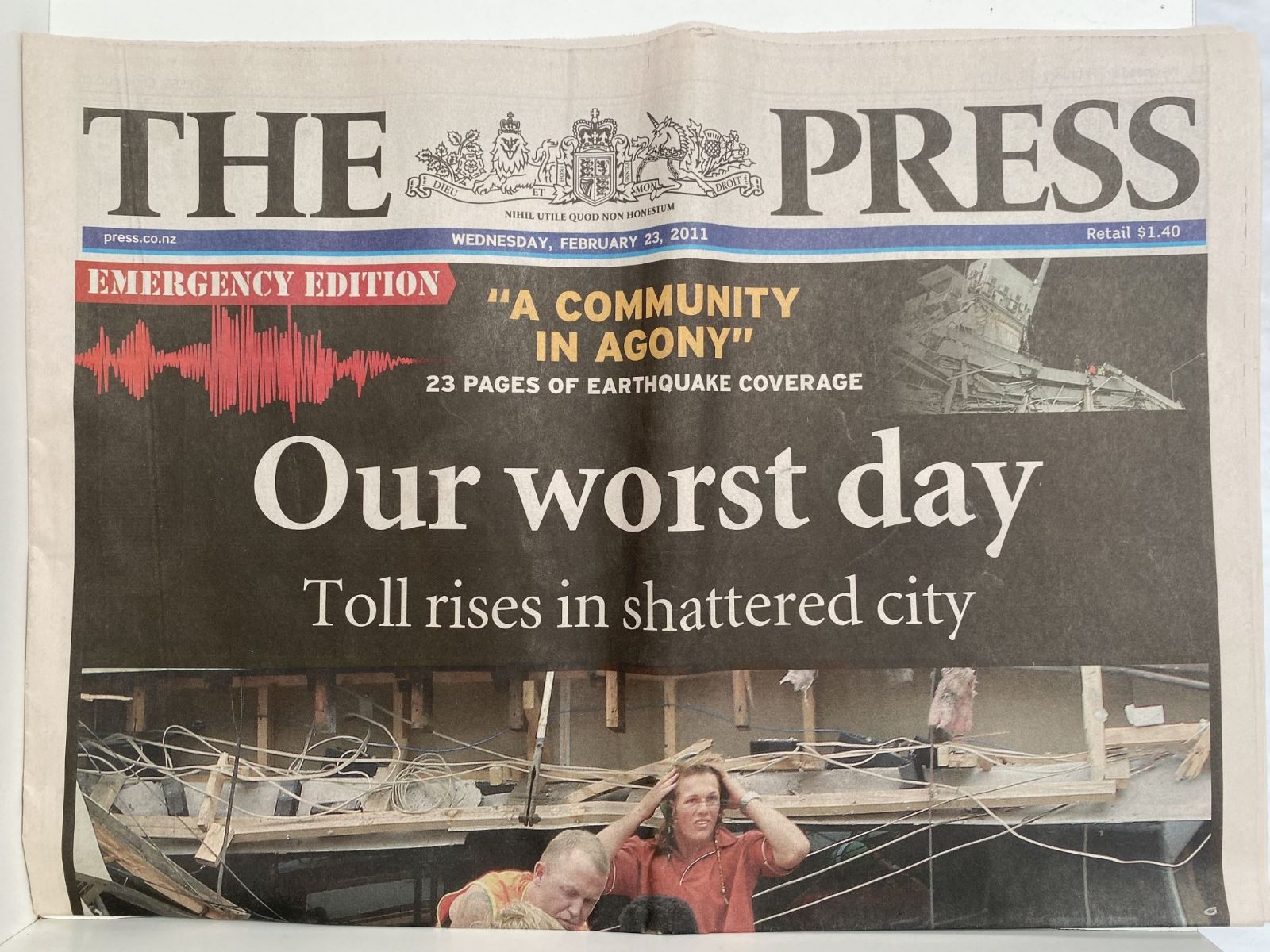 OLD NEWSPAPER: The Press, 23 February 2011 - Christchurch earthquakes
