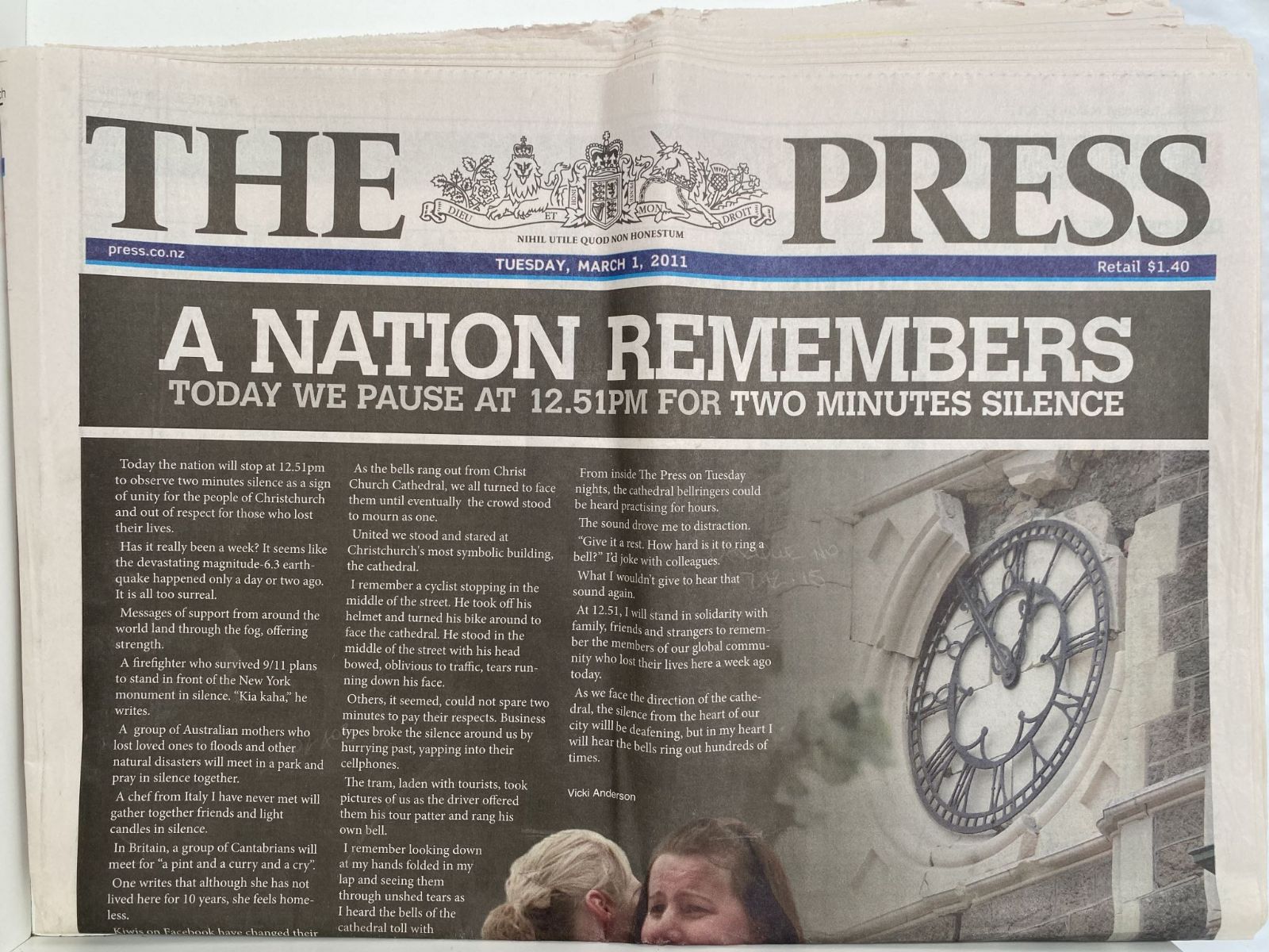 OLD NEWSPAPER: The Press, 1 March 2011 - Christchurch earthquakes