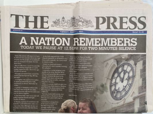 OLD NEWSPAPER: The Press, 1 March 2011 - Christchurch earthquakes