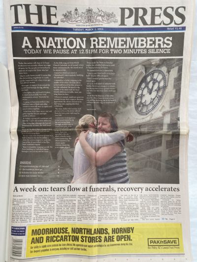 OLD NEWSPAPER: The Press, 1 March 2011 - Christchurch earthquakes
