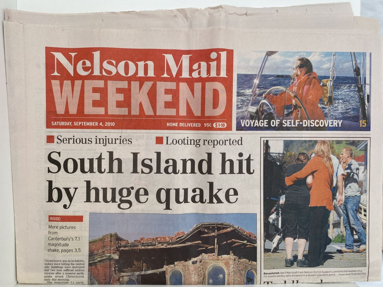 OLD NEWSPAPER: The Nelson Mail, 4 September 2010 - Christchurch earthquakes