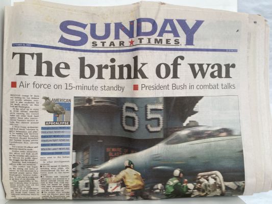 OLD NEWSPAPER: Sunday Star Times 16 September 2001 - 9/11 Terror Attacks
