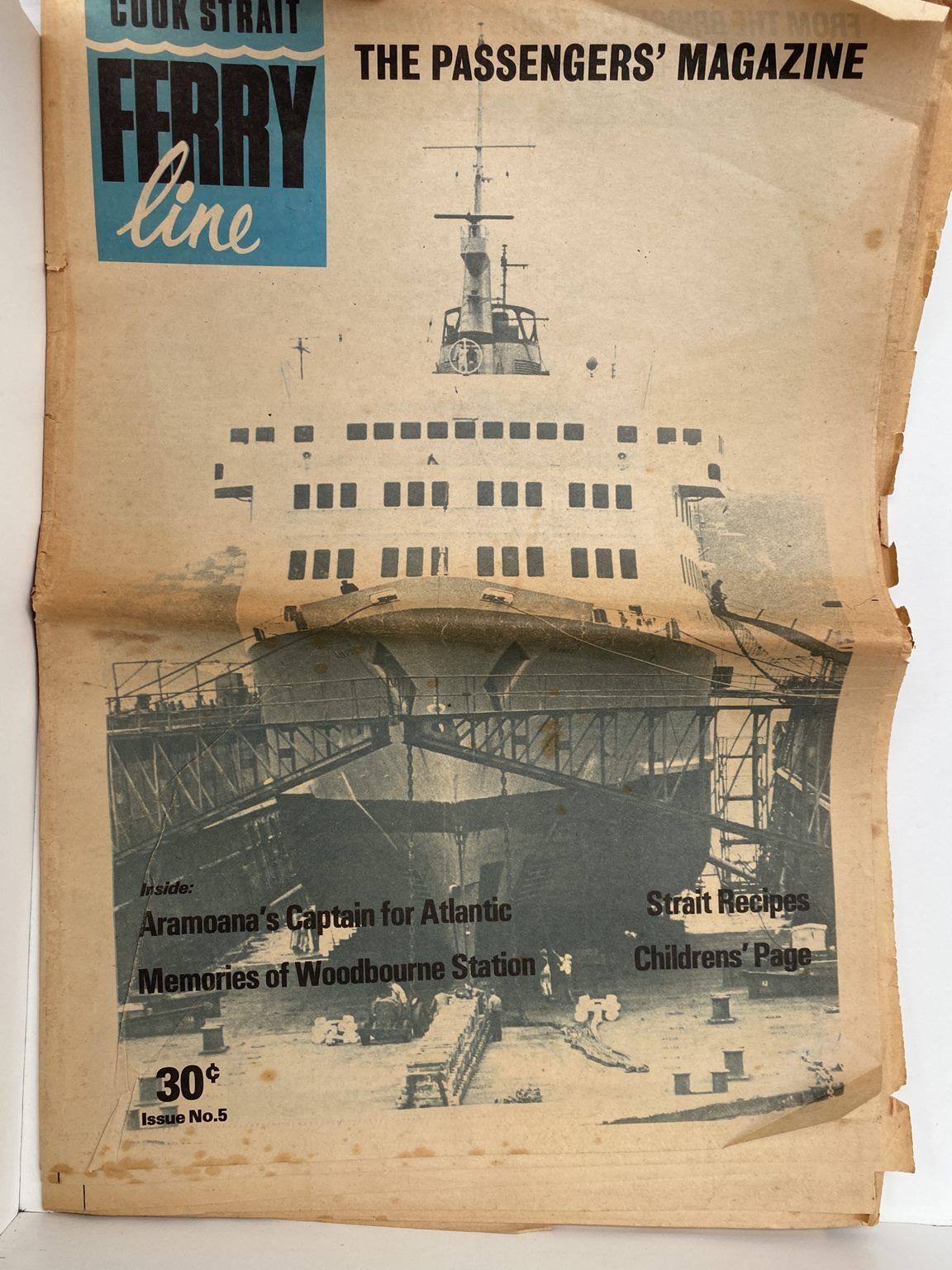 OLD NEWSPAPER: Cook Straight Ferry Line - Passengers' Magazine, No.5 Nov 1975
