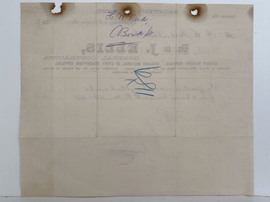 ANTIQUE INVOICE / RECEIPT: J. Ellis, General Contractor, Kensington 1986