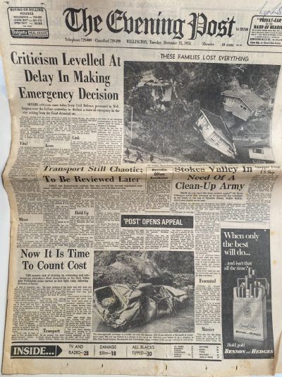 OLD NEWSPAPER: The Evening Post, 21 December 1976 - Wellington / Hutt Valley Floods