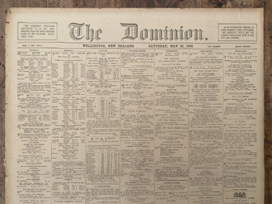 OLD NEWSPAPER: The Dominion, Wellington - Saturday, May 30th 1908