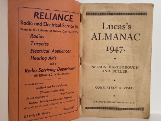 LUCAS'S ALMANAC - Reference Book for Every Home (for Nelson & Buller) 1947