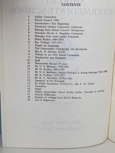 SHIRLEY INTERMEDIATE SCHOOL: Jubilee 1934 - 1984