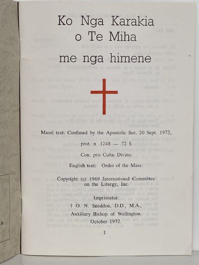 Ko Nga Karakia o Te Miha - Maori-English Mass Book