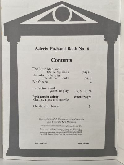ASTERIX and the Twelve Tasks - the push-out book of the film