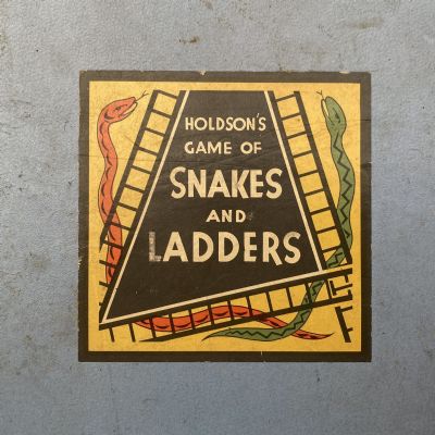 VINTAGE BOARD GAME: Holdson's Game of Snakes and Ladders 1950s
