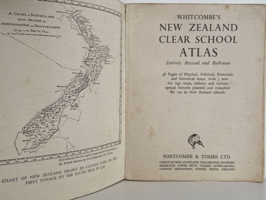 Whitcombe's New Zealand Clear School Atlas 1956