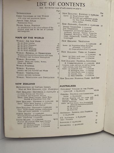Whitcombe's New Zealand Clear School Atlas 1956
