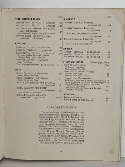 Whitcombe's New Zealand Clear School Atlas 1956