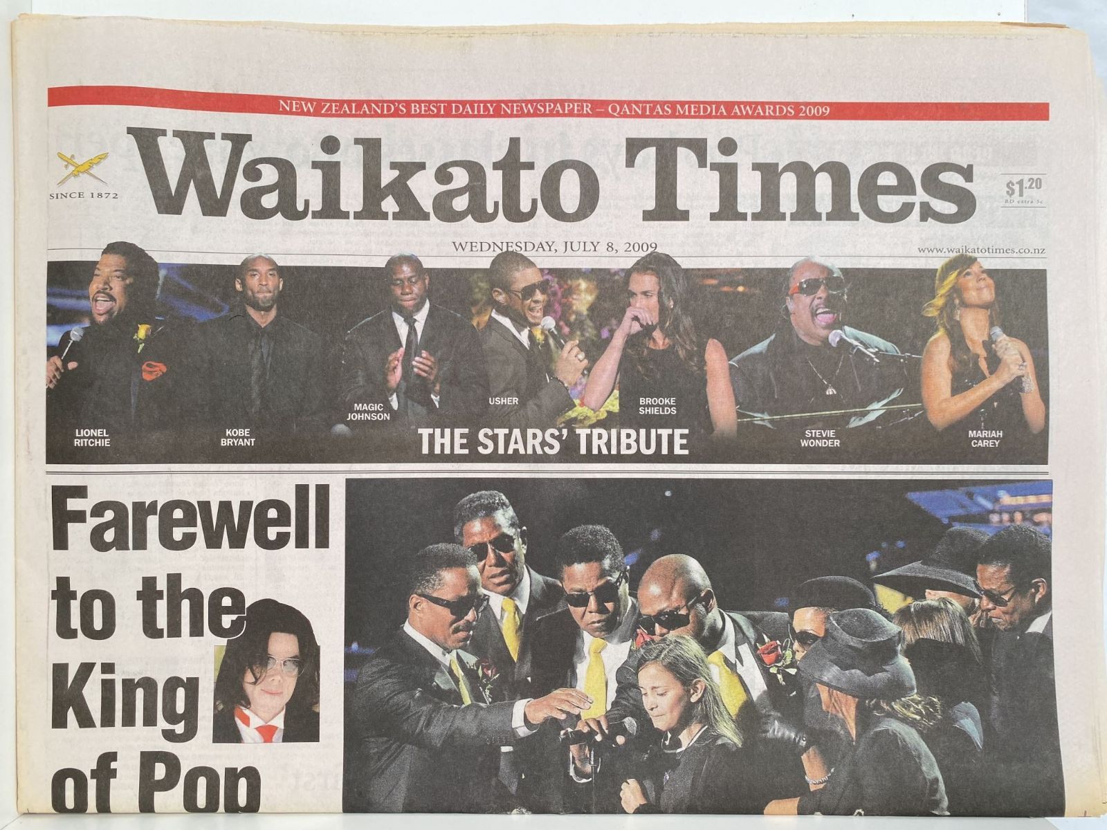 OLD NEWSPAPER: Waikato Times, 8 July 2009 - Michael Jackson death