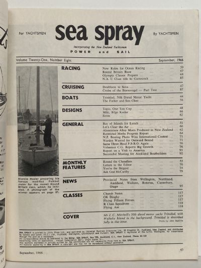 VINTAGE MAGAZINE: Sea Spray - September 1966 - Vol. 21, No. 8