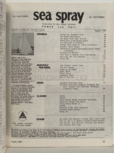 VINTAGE MAGAZINE: Sea Spray - August 1969 - Vol 24, No. 7