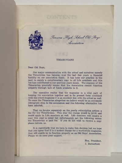 THE TIMARUVIAN: Magazine of the Timaru Boys' High School and its Old Boys' Association 1982