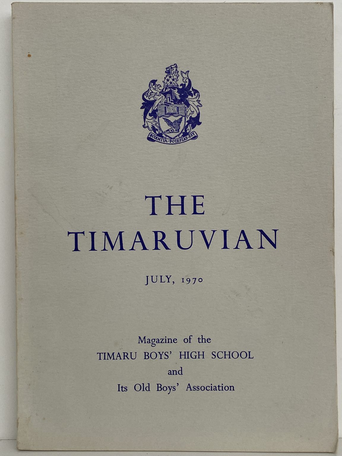 THE TIMARUVIAN: Magazine of the Timaru Boys' High School and its Old Boys' Association 1970