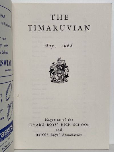 THE TIMARUVIAN: Magazine of the Timaru Boys' High School and its Old Boys' Association 1968