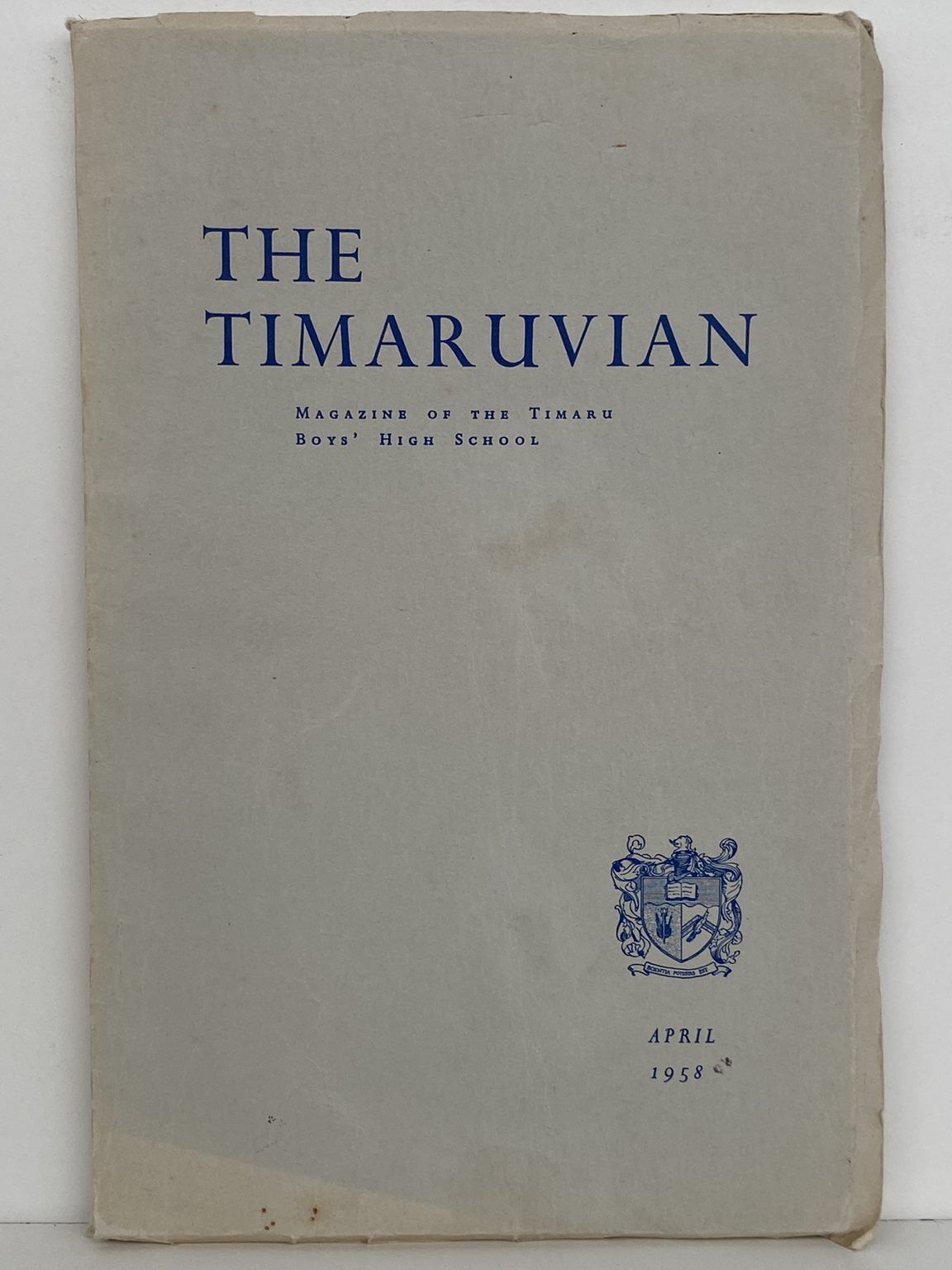 THE TIMARUVIAN: Magazine of the Timaru Boys' High School and its Old Boys' Association 1958