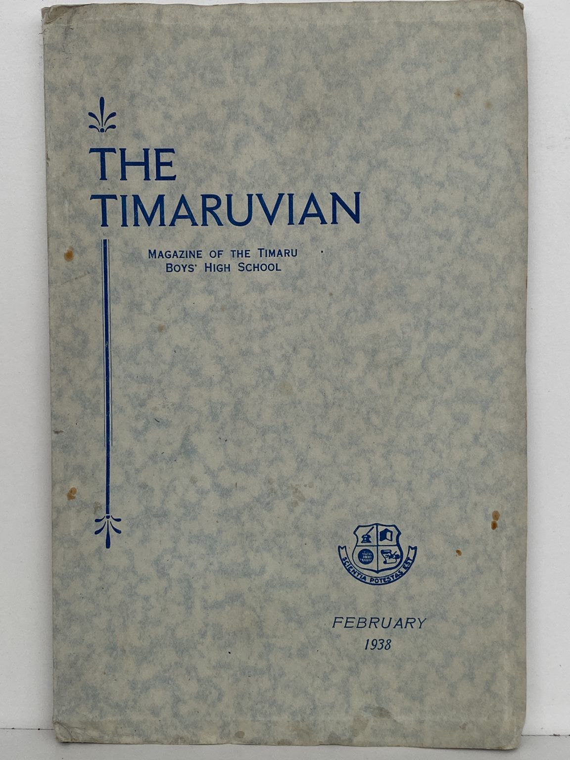 THE TIMARUVIAN: Magazine of the Timaru Boys' High School and its Old Boys' Association 1938