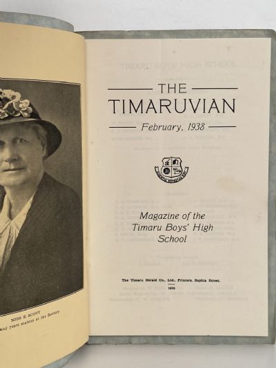 THE TIMARUVIAN: Magazine of the Timaru Boys' High School and its Old Boys' Association 1938