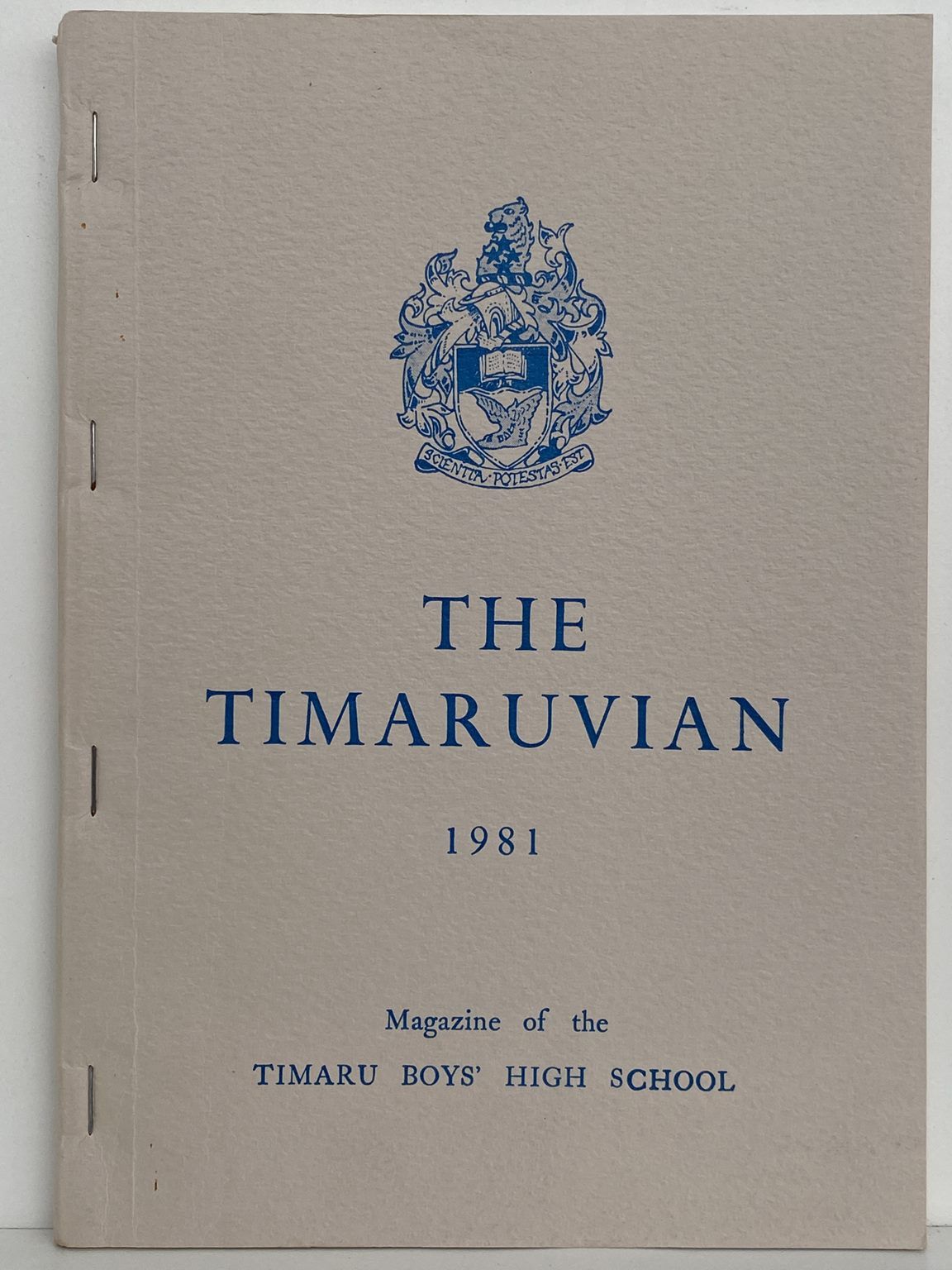 THE TIMARUVIAN: Magazine of the Timaru Boys' High School 1981