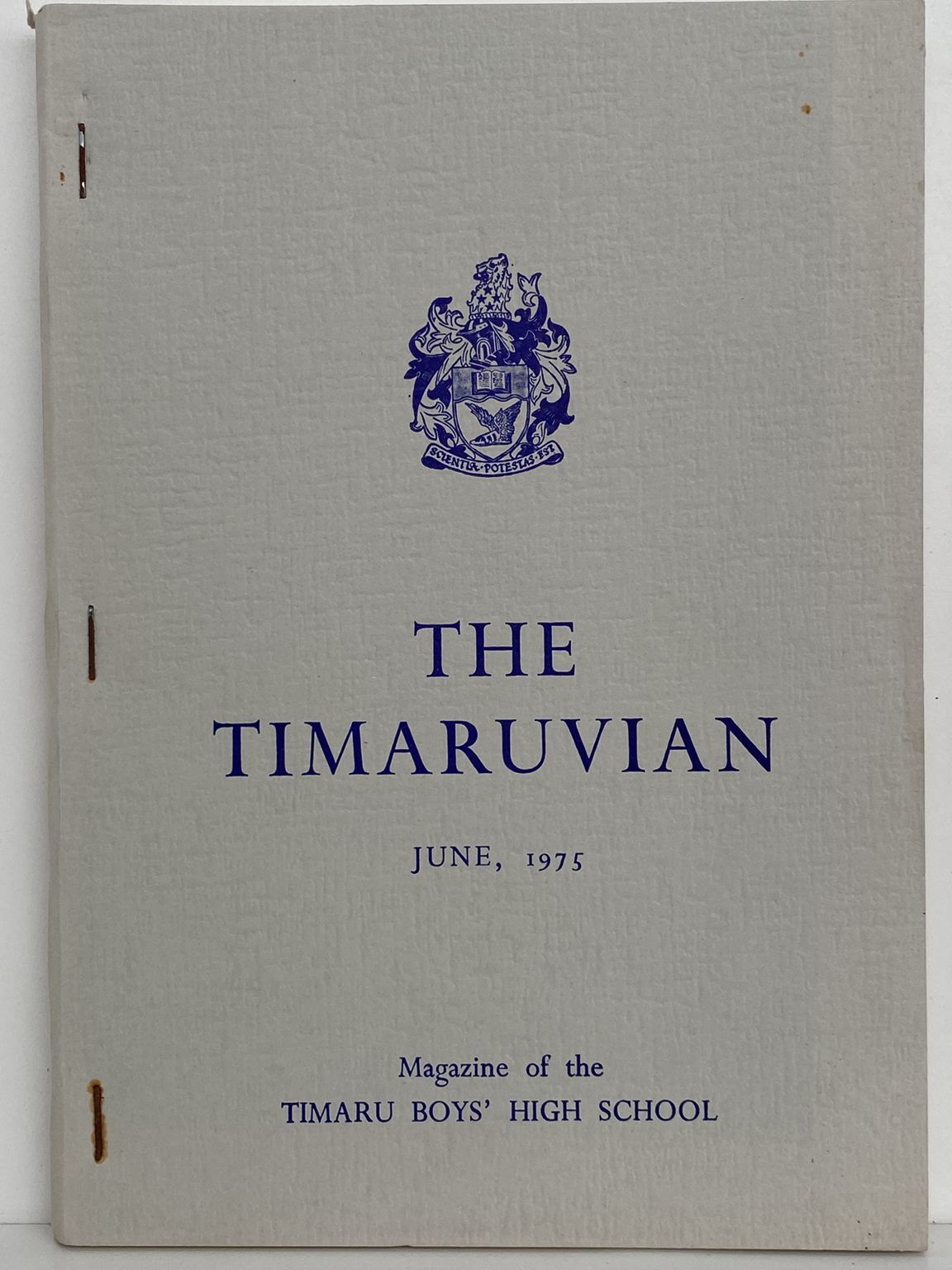 THE TIMARUVIAN: Magazine of the Timaru Boys' High School 1975