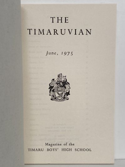 THE TIMARUVIAN: Magazine of the Timaru Boys' High School 1975