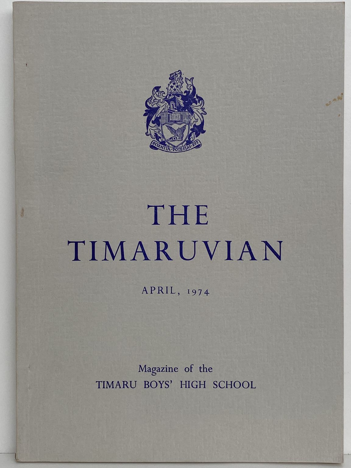THE TIMARUVIAN: Magazine of the Timaru Boys' High School 1974