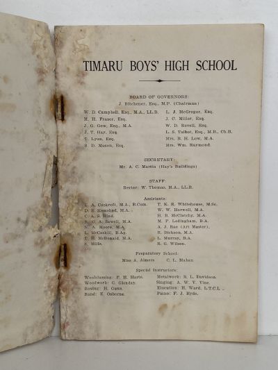 THE TIMARUVIAN: Magazine of the Timaru Boys' High School - Vol XXIII, No.1