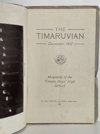 THE TIMARUVIAN: Magazine of the Timaru Boys' High School - December 1932