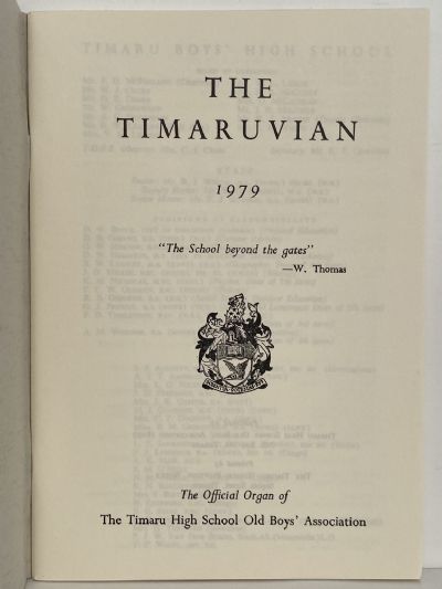 THE TIMARUVIAN: Magazine of the Timaru Boys' High School Old Boys' Association 1979