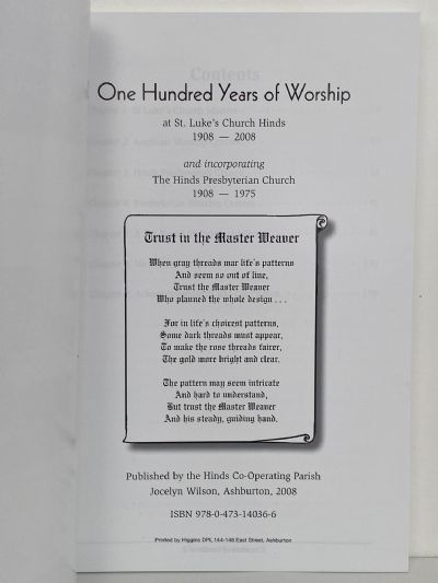 ONE HUNDRED YEARS OF WORSHIP: St Luke's Church, Hinds