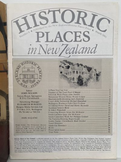 HISTORIC PLACES IN NEW ZEALAND: No.8, 1985